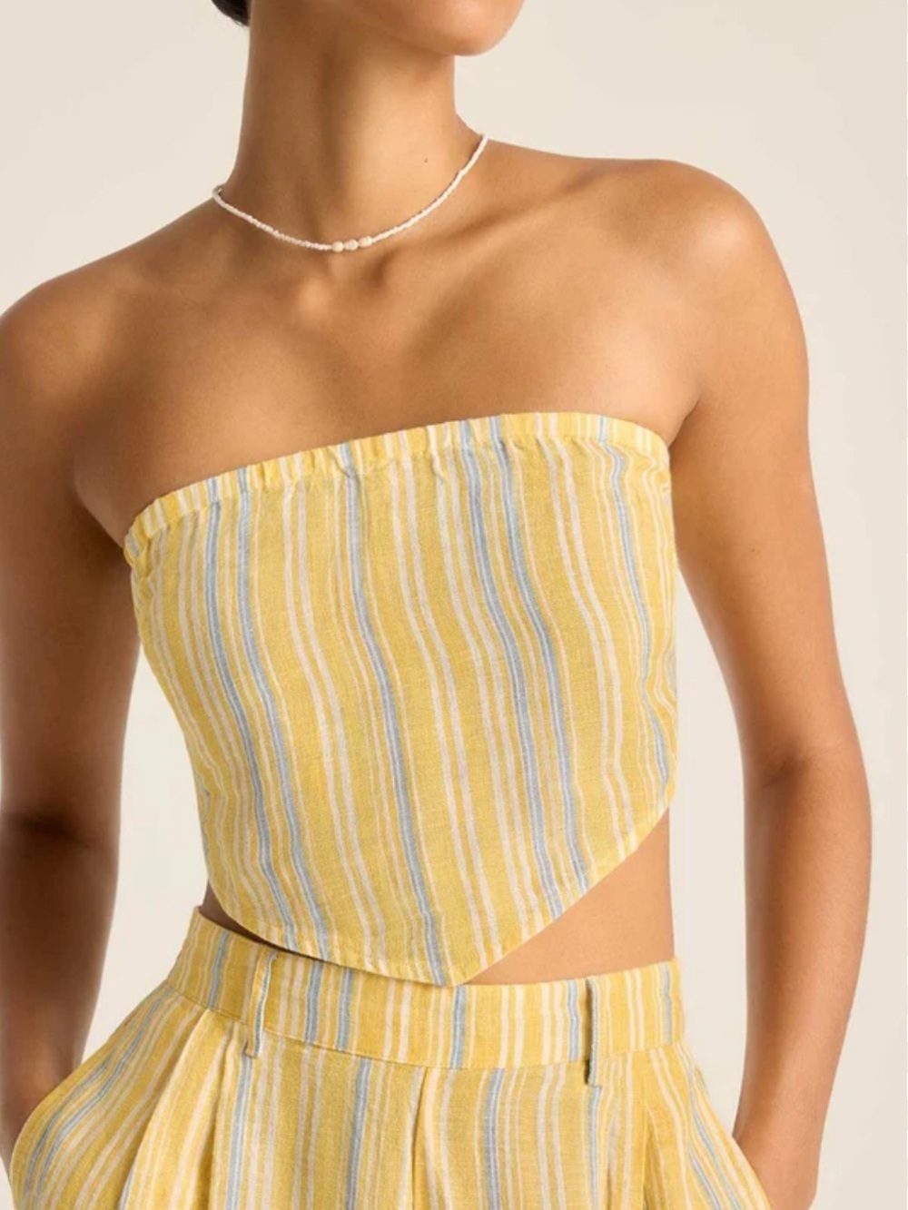 Vitamin A Joni Scarf Top Yellow Linen NWT Resort Summer S